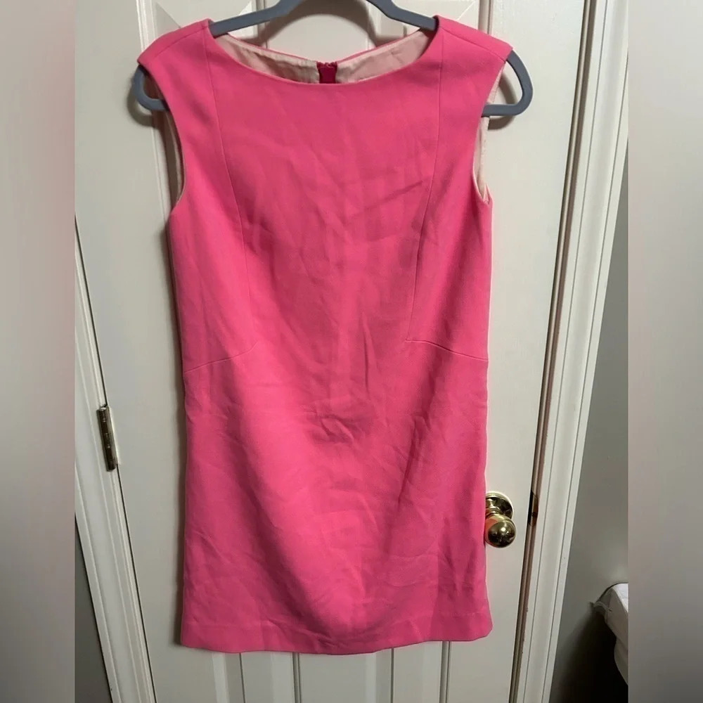 Kate Spade Barbie Pink Boat Neck Cap Sleeve Back Zip Sheath Dress Size XS EUC